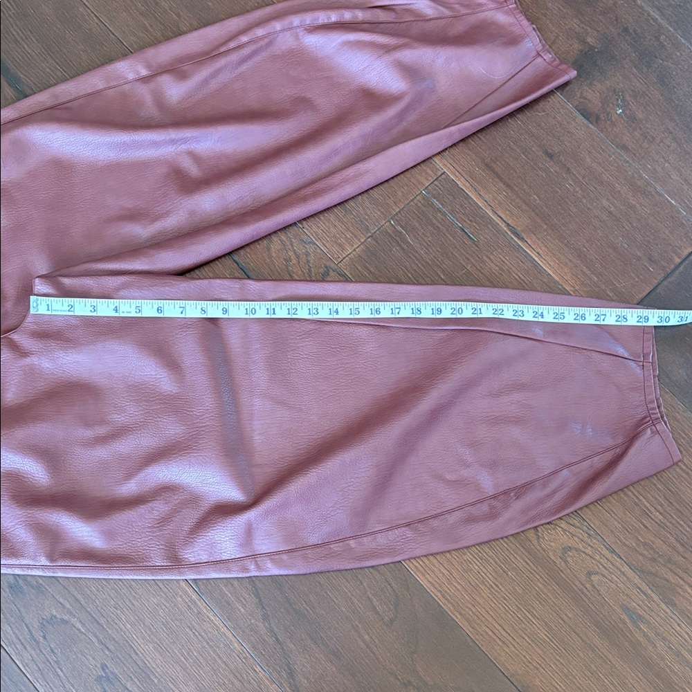 Pilcro Wide-Leg Faux Leather Pants in Ox Blood - Picture 5 of 7